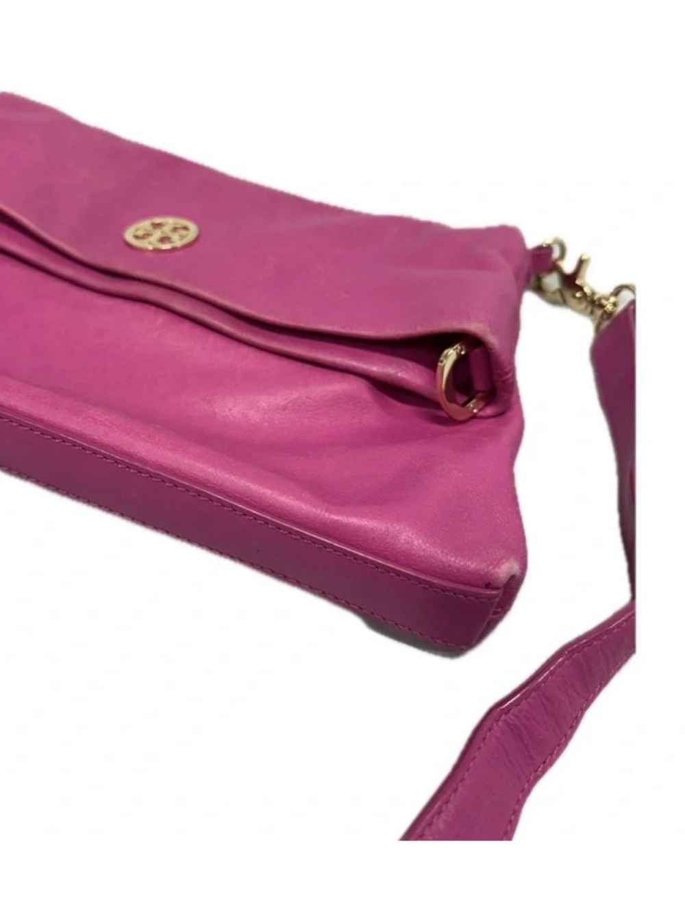 Tory Burch Dena convertible crossbody bag featuring Fold-Over gold tone - Picture 15 of 15